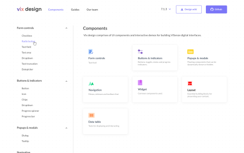 Vix Design System Website